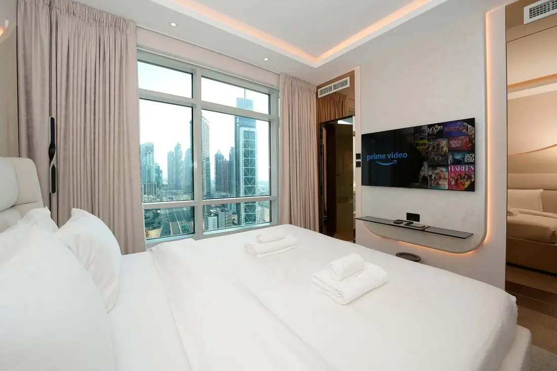 Chambre avec vue sur les gratte-ciels, The Lofts Downtown