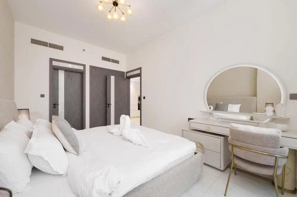 Chambre avec coiffeuse du Samana Park Views 1BR
